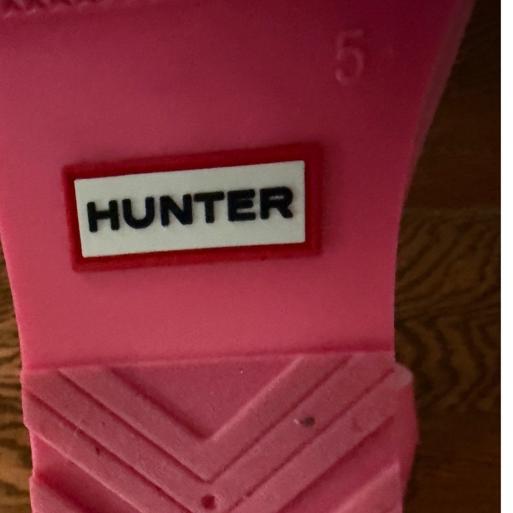 Hunter Original Chelsea Rain Boots Pink Rubber Ankle Waterproof WFS2006RMA US 5 - Picture 7 of 8